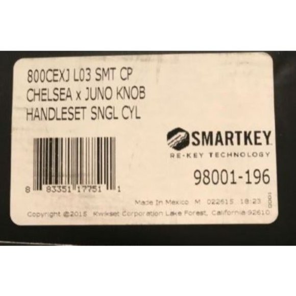 Kwikset 98001-196 Chelsea Handleset, Polished Brass - Picture 3 of 3